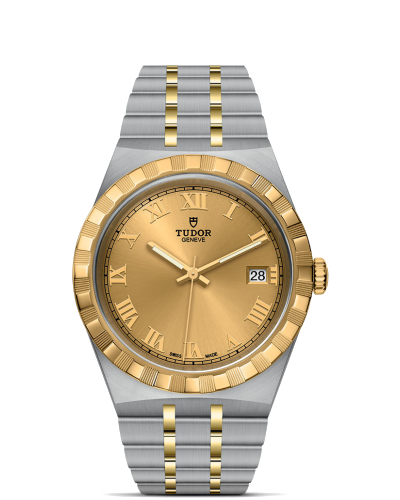 Tudor Royal 38 mm steel case, Yellow gold bezel (watches)